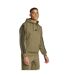 Mens Essentials 3 Stripes Fleece Logo Hoodie Olive Strata Adidas-1
