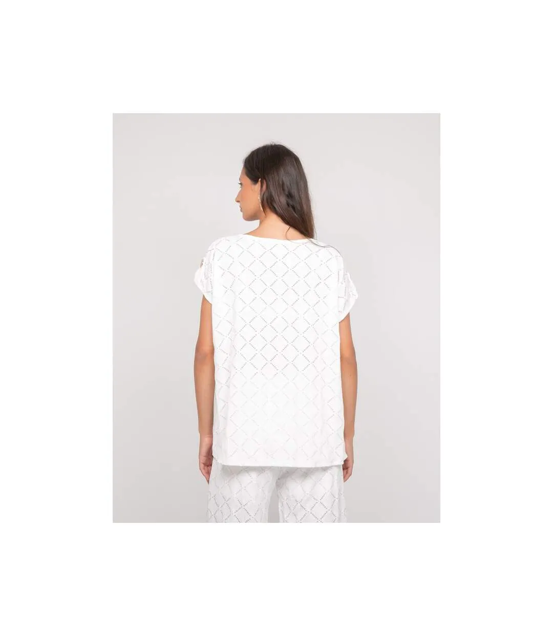 Top ajouré manches courtes FAVEUR - Dona X Lisa-2