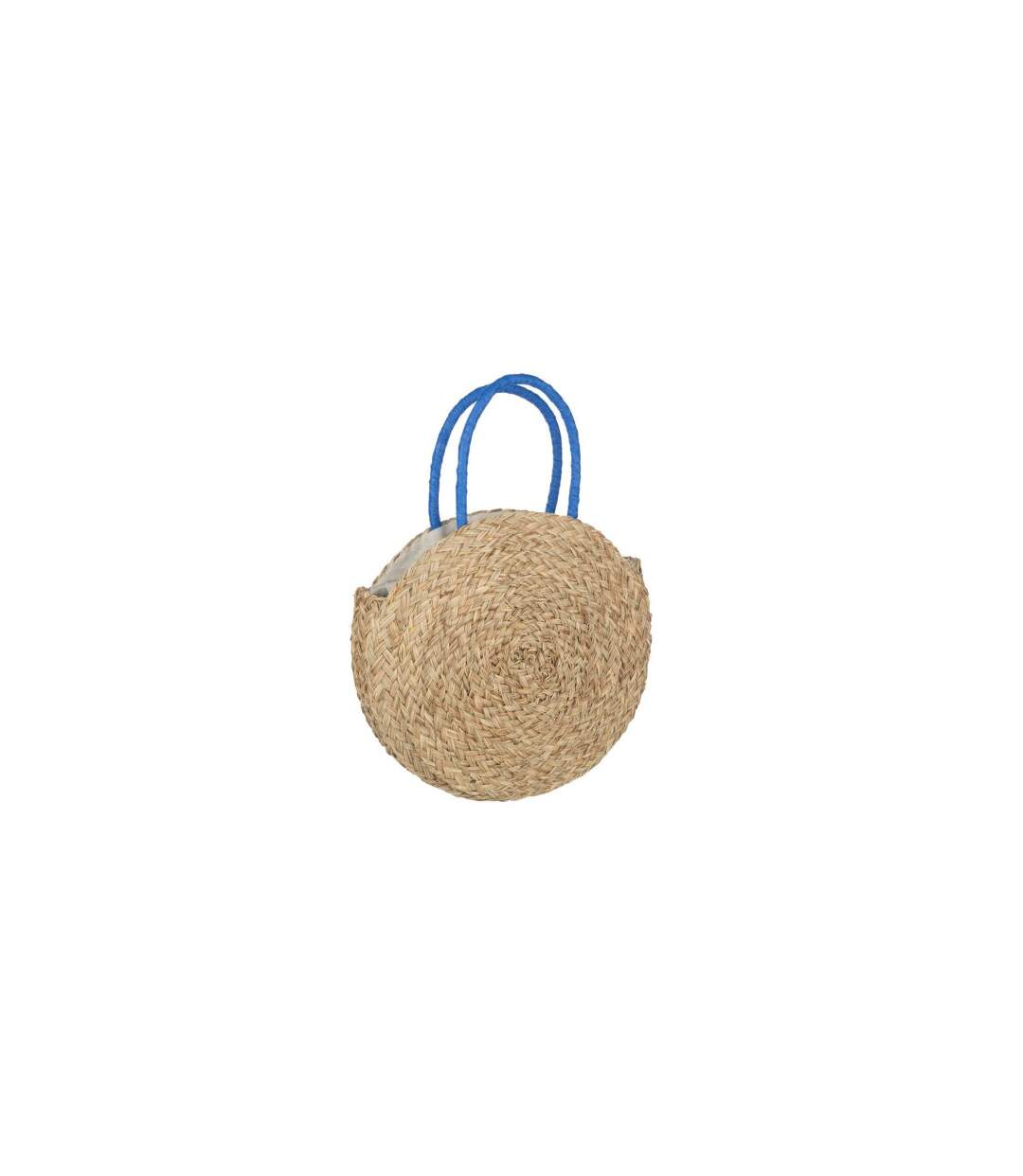 Sac de Plage Fleur 40cm Naturel & Bleu-2