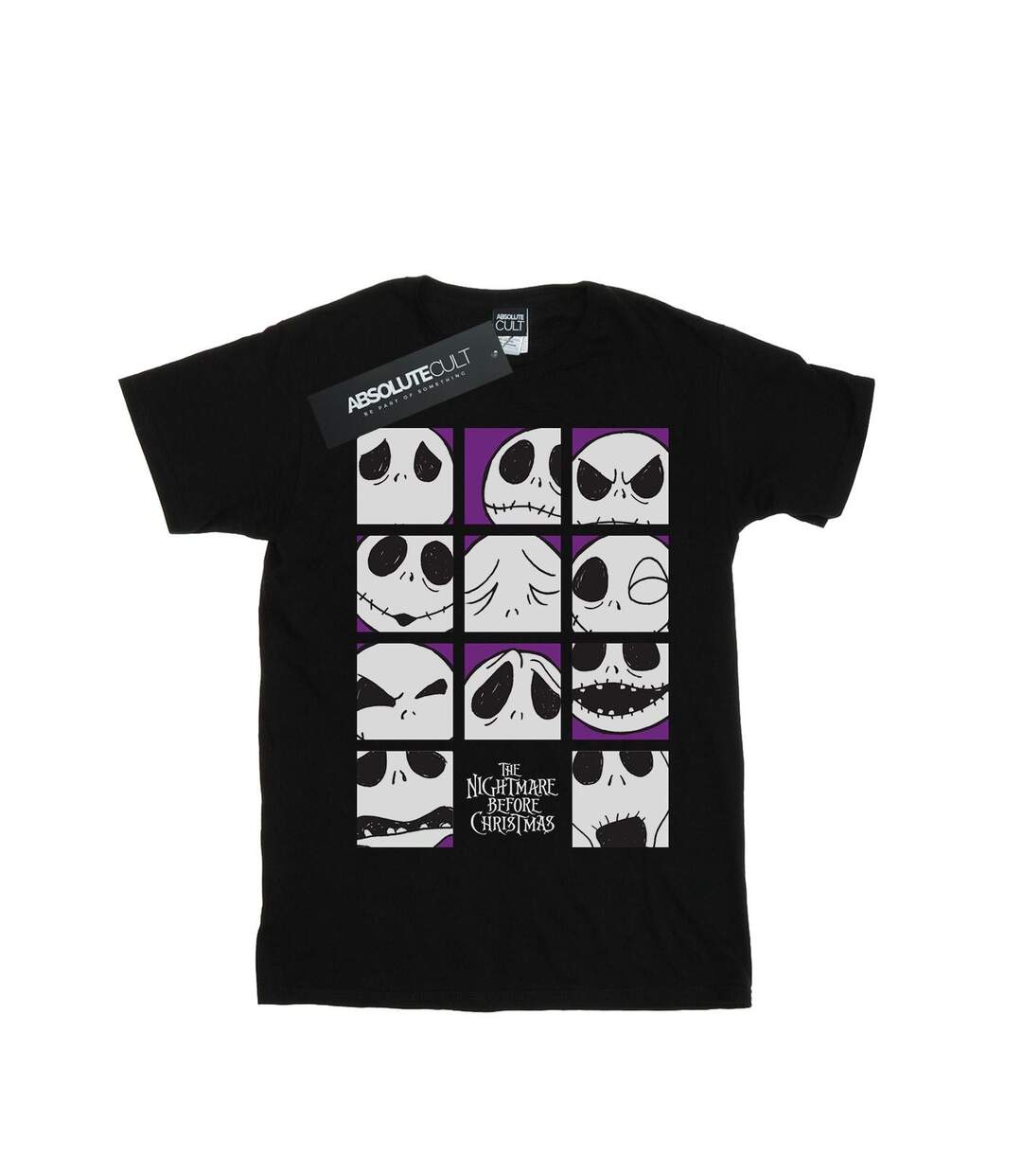 Disney Womens/Ladies Nightmare Before Christmas Many Faces Of Jack Squares Coton Boyfriend T-Shirt (Noir) - UTBI41526-1