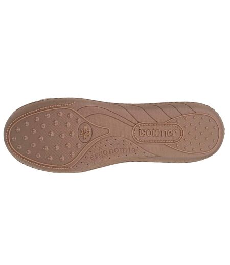 Isotoner Chaussons Ballerines femme en velours, semelle ultra confort, soutient votre voûte plantaire, mousse à mémoire de forme