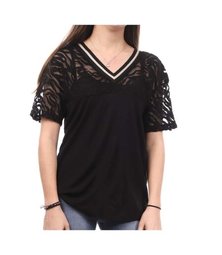 T-shirt Noir Femme Teddy Smith Swann - S