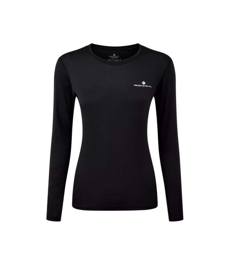 Womens/ladies core long-sleeved t-shirt black Ronhill