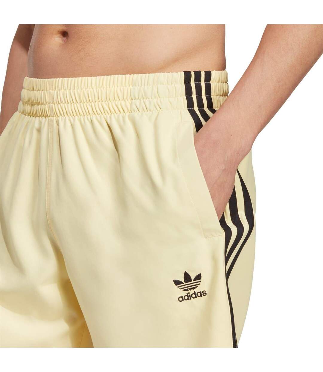 Short De Bain Motif/style 3 Rayures Originals Homme Jaune Noir Adidas-4