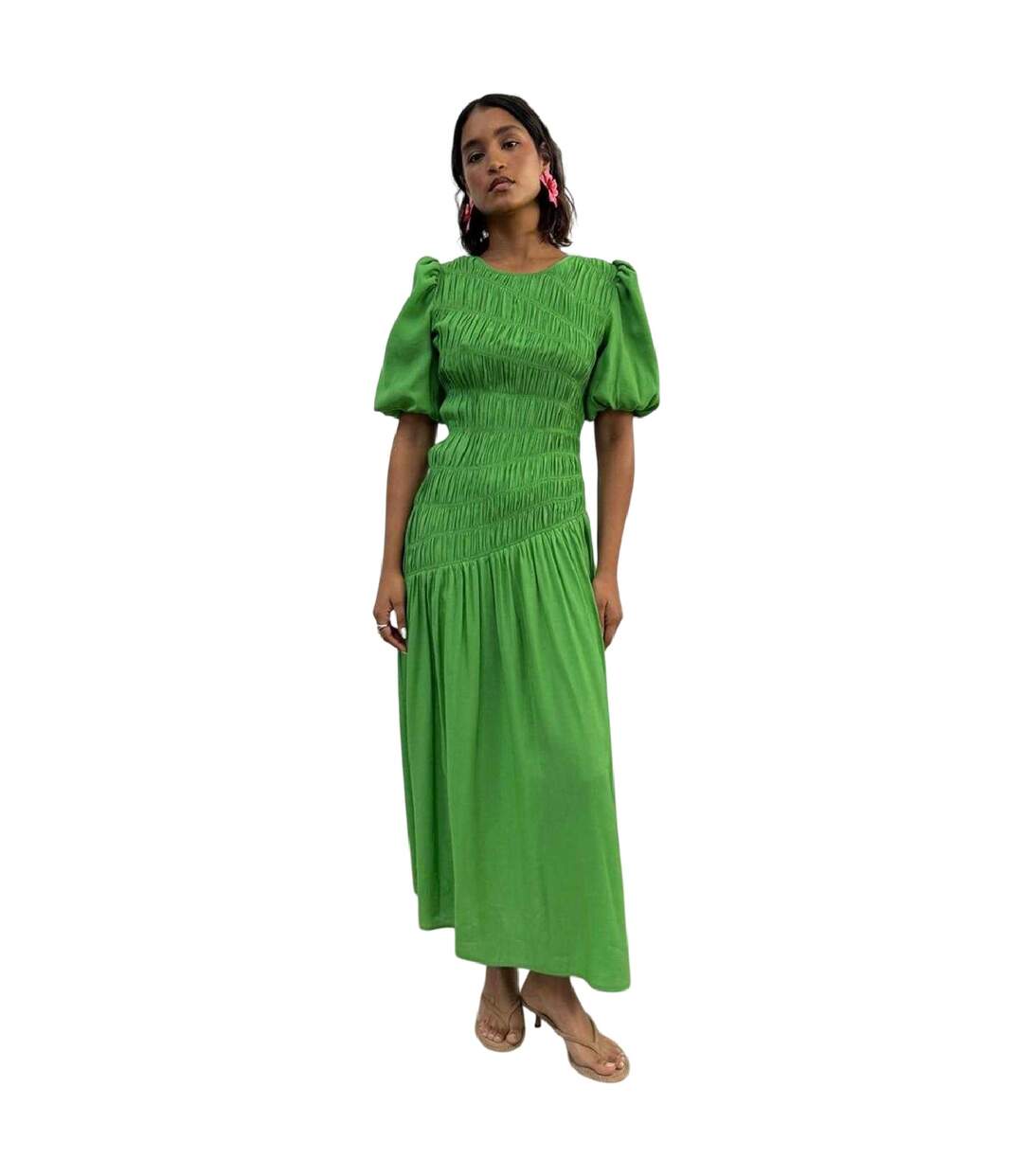 Womens/ladies Babydoll Maxi Dress Green Never Fully Dressed-1