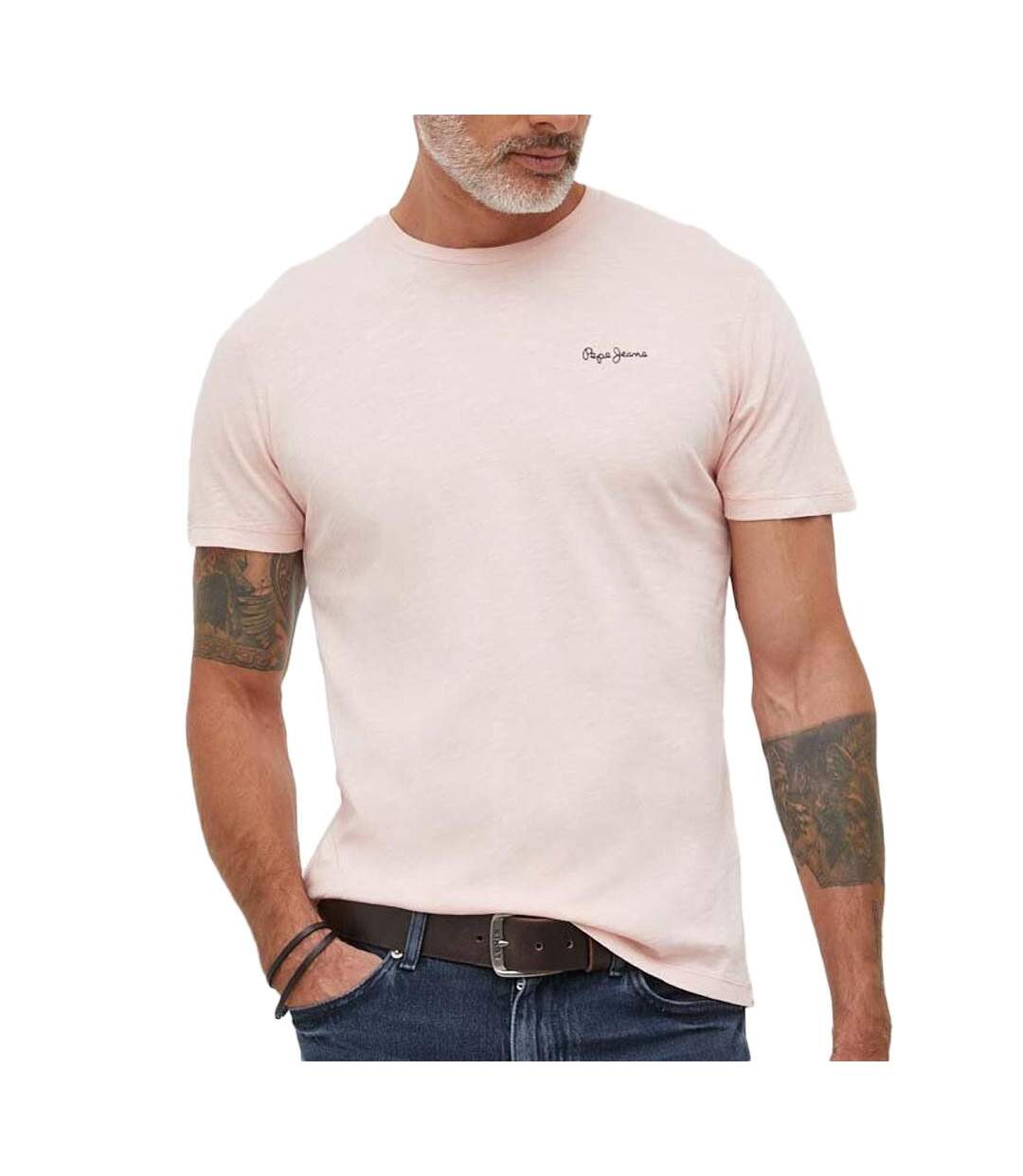 T-shirt Rose Homme Pepe jeans Wiltshire - XL-1