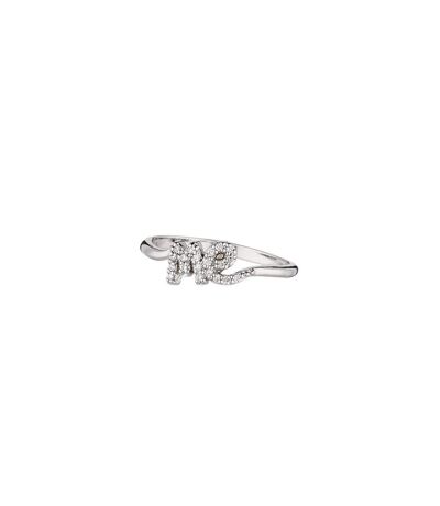Bague à message avec strass argentée Me