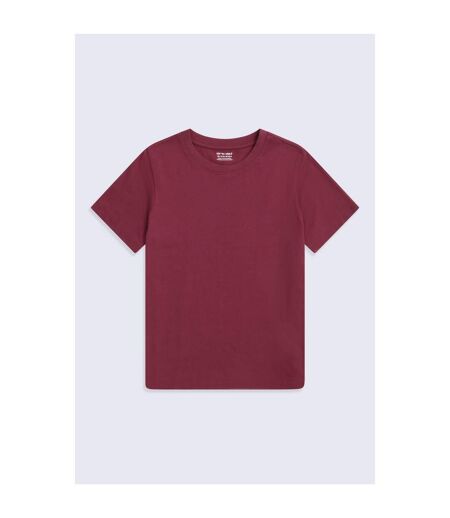 Womens/ladies Plain T-shirt Burgundy Animal