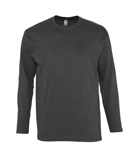 SOLS Mens Monarch Long Sleeve T-Shirt (Dark Gray)