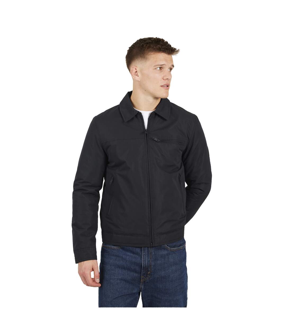 Blouson Harrington Divide Homme Noir Brave Soul-2
