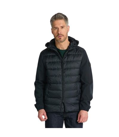 Mens Mixed Softshell Down Jacket Black Gant