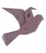 Oiseau fixation murale en résine violet mat origami Petit modèle