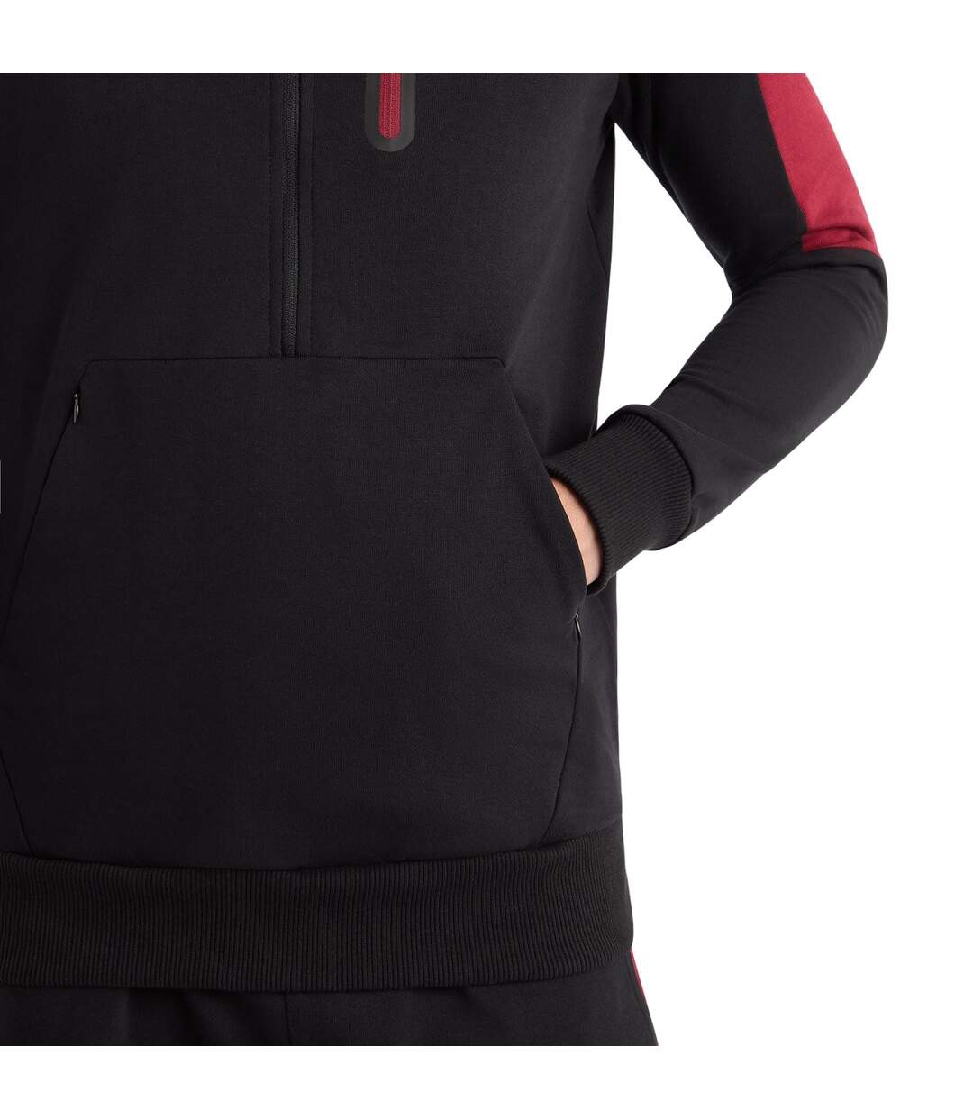 Mens terrace half zip hoodie black/tibetan red Umbro-4