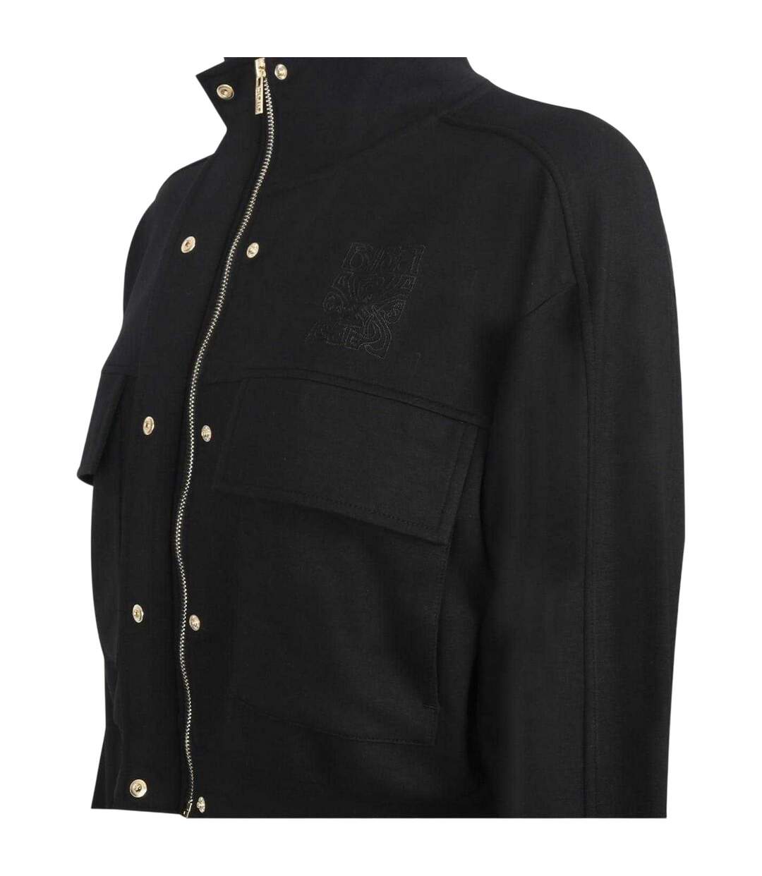 Womens/ladies Funnel Neck Crop Sweatshirt Black Biba-4