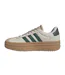Womens/ladies Court Bold Leather Trainers Beige Green Adidas-3