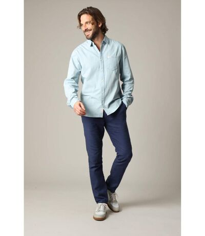 Chemise homme en coton chambray classique à manches longues MATCHY