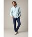 Chemise homme en coton chambray classique à manches longues MATCHY-1