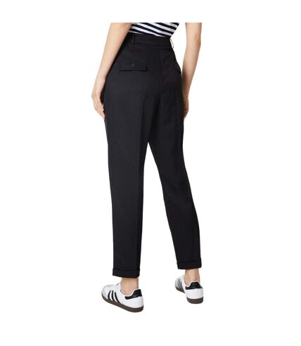 Womens/ladies double button trousers black Dorothy Perkins