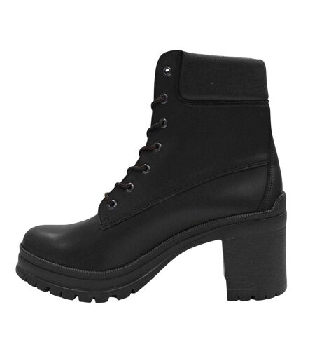 Womens/ladies Fada Leather High Heel Ankle Boots Dark Brown Jack Wills