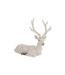 Statue Déco à Poser Cerf  Couché 70cm Blanc-1