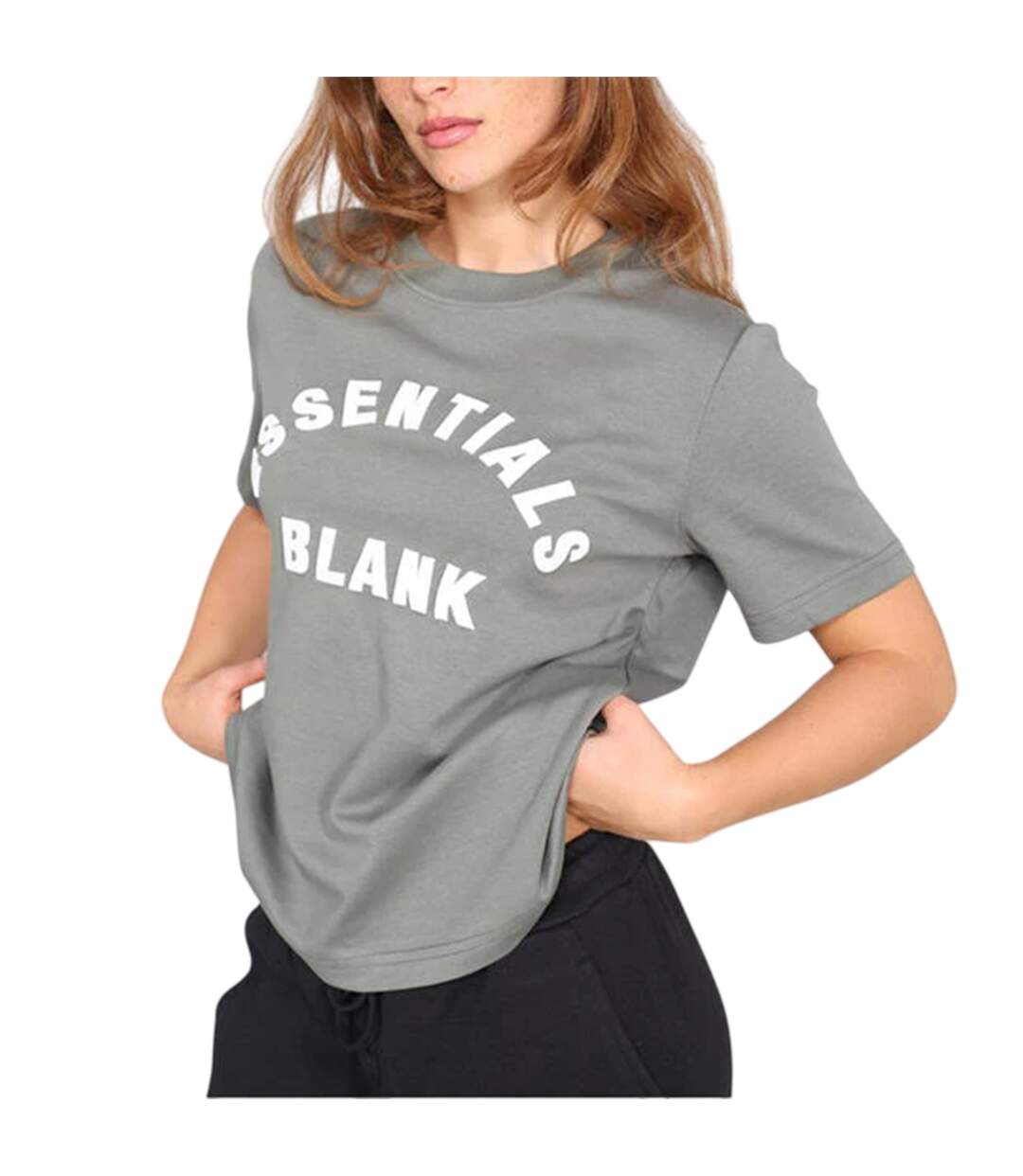 Womens/ladies Oversized Boyfriend T-shirt Sage Blank Essentials-3