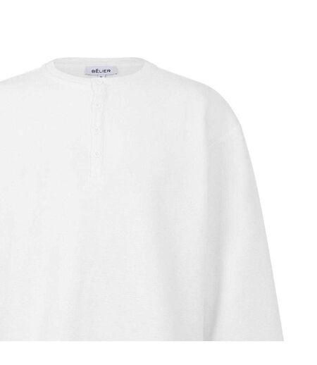 Mens Henley Sweatshirt White Belier