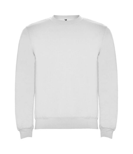 Unisex adult clasica crew neck sweatshirt white Roly