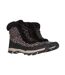 Womens/ladies Ohio Leopard Print Thermal Snow Boots Black Mountain Warehouse-1