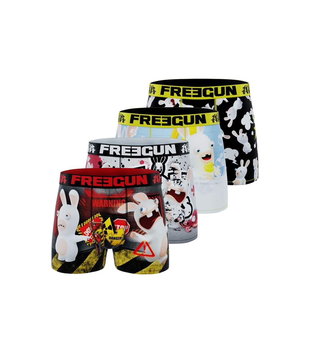 Lot de 4 boxers homme Lapins Crétins Freegun-1