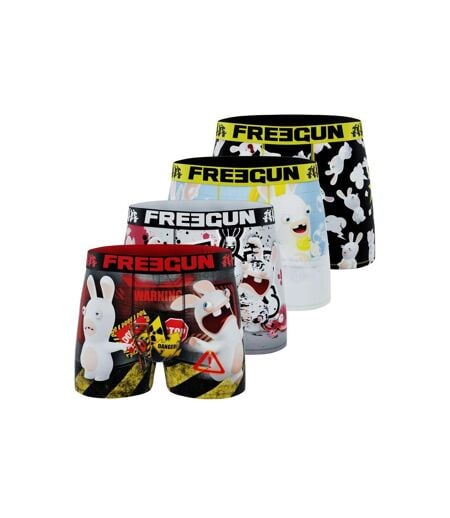 Lot de 4 boxers homme Lapins Crétins Freegun