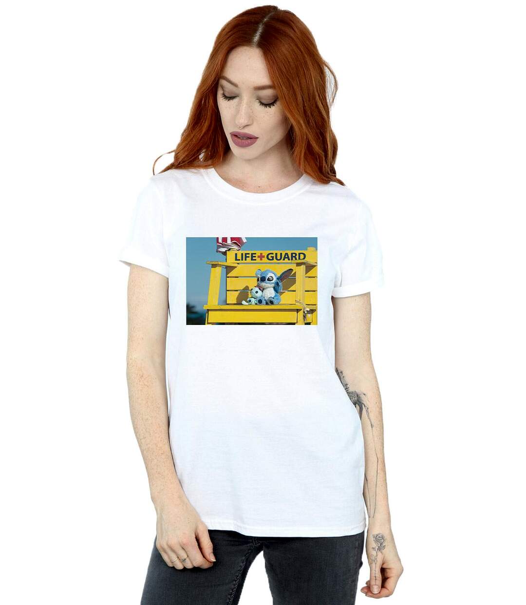 Disney - T-shirt LILO AND STITCH LIFE GUARD - Femme (Blanc) - UTBI17180-2