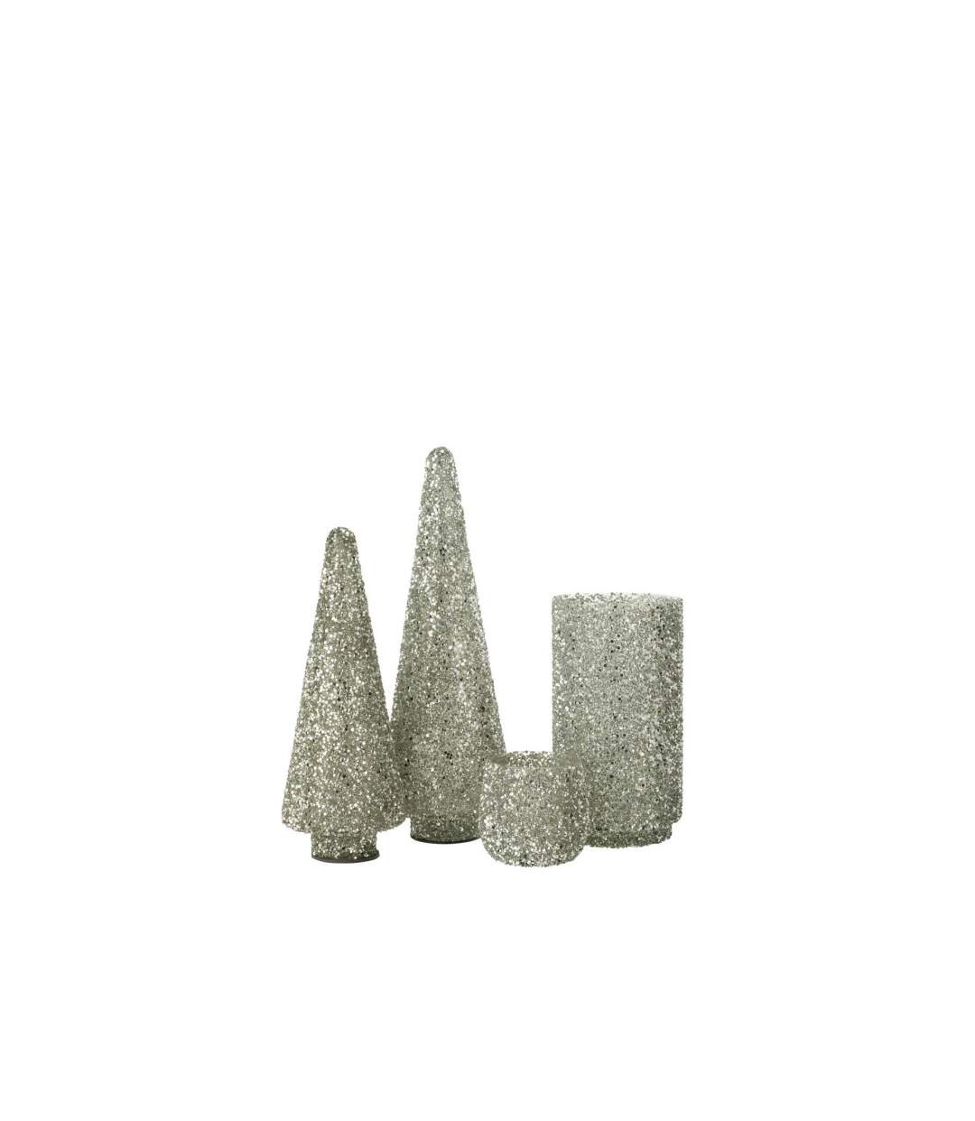 Sapin de Noël Déco à Paillettes Ethel 32cm Argent-3