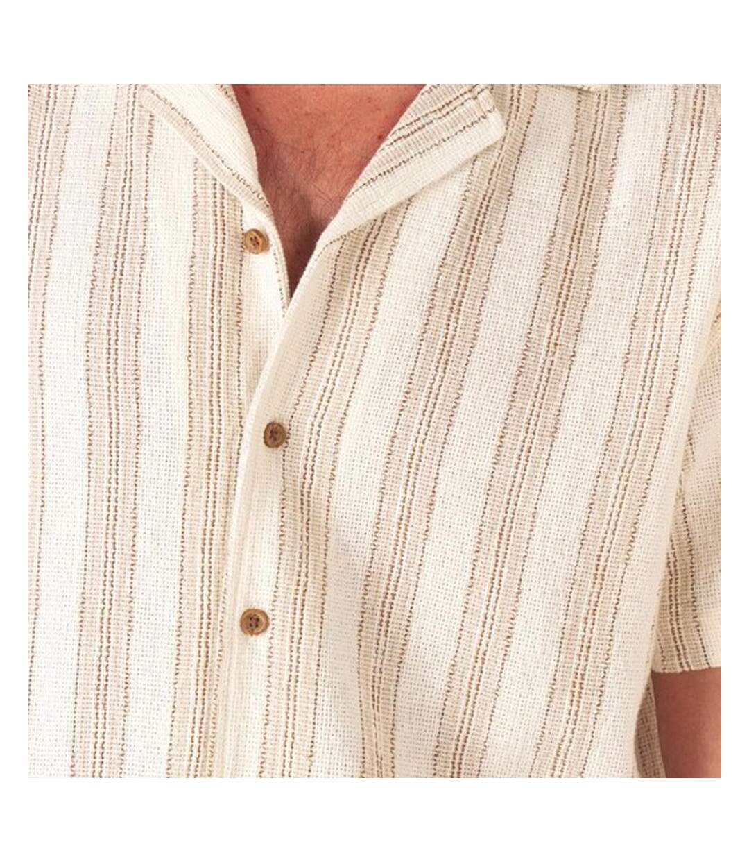 Chemise blanc/beige homme rms26 texture-2