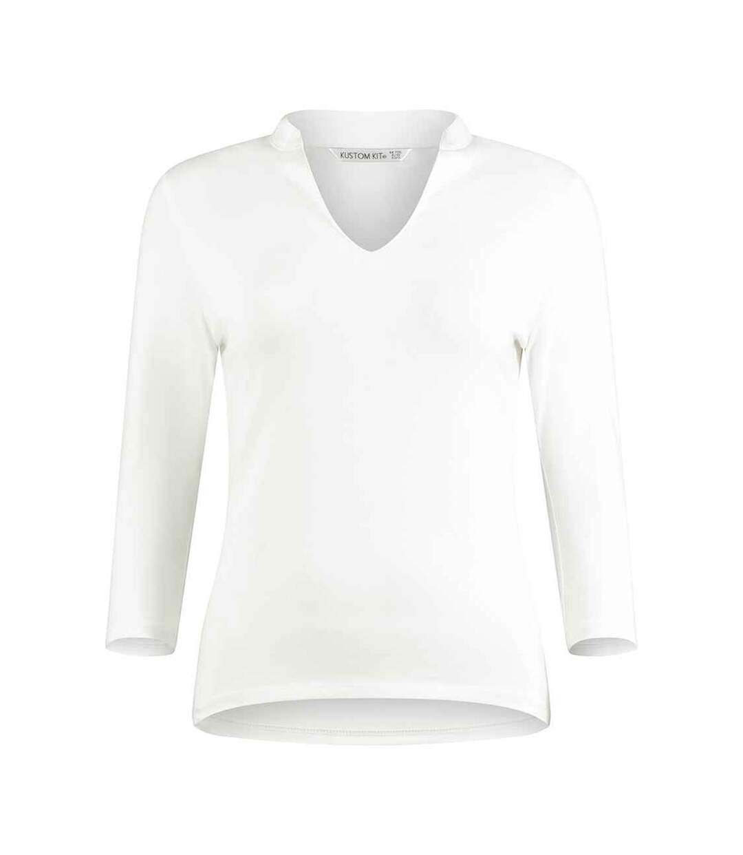 Haut Manches ¾ Femme Blanc Kustom Kit-1