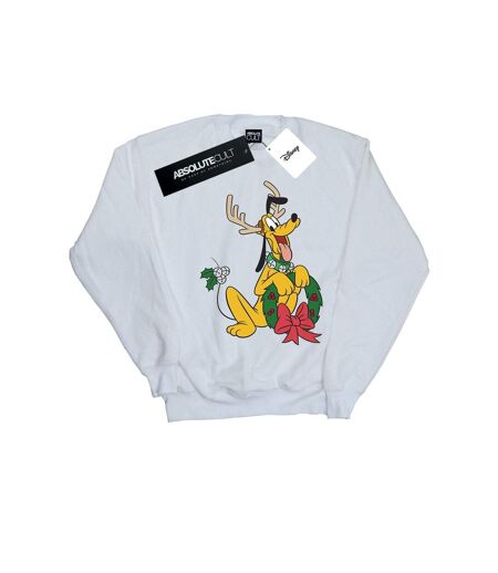 Disney Sweatshirt de renne de Noël Pluto Femme/Ladies (Blanc) - UTBI28129