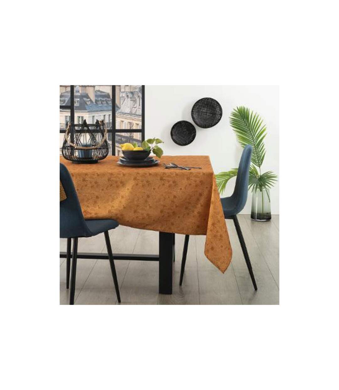 Nappe Antitache à Motifs Tropikal 140x240cm Ocre-3
