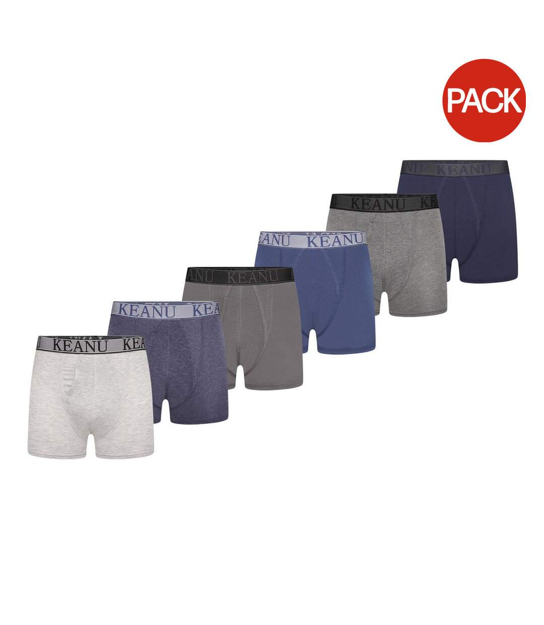Pack Of 6  Mens Plain Boxer Shorts  Multicoloured Keanu-2