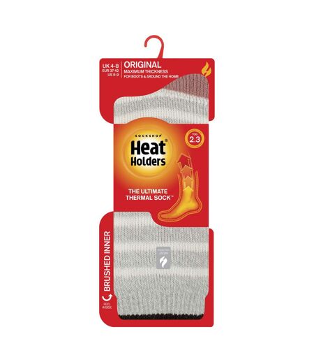 Ladies Amara Two Tone Stripe Patterned Thermal Socks