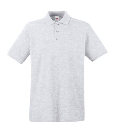 Polo manches courtes homme gris pâle chiné Fruit of the Loom