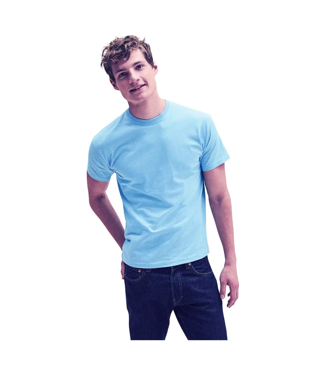 Fruit Of The Loom Mens Screen Stars Original Full Cut Short Sleeve T-Shirt (Sky Blue) - UTBC340-1