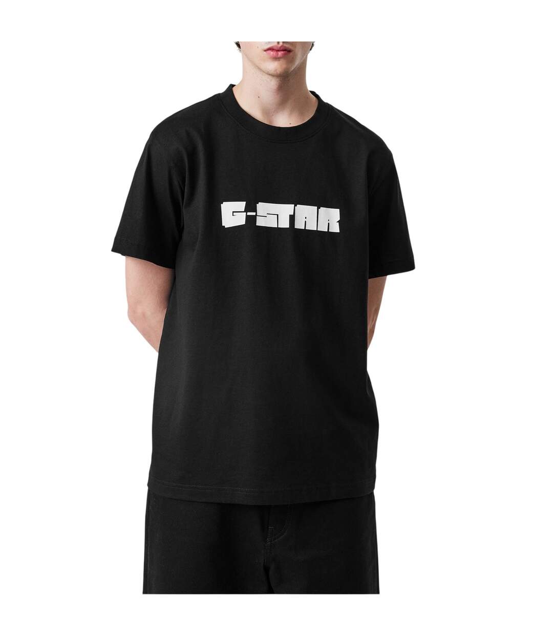Mens Script Regular T-shirt Dark Black G-Star-4