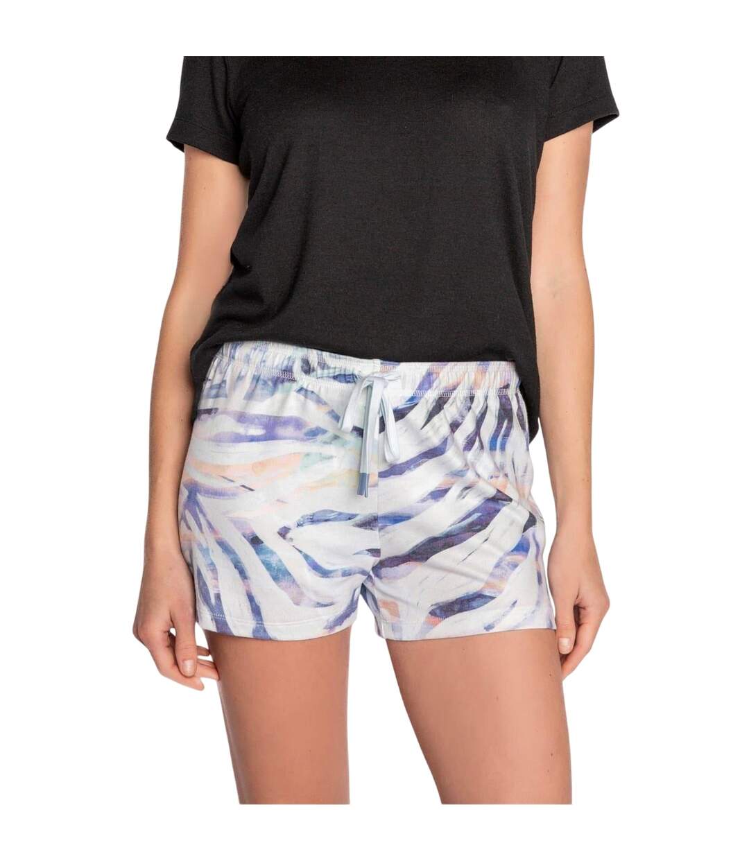Womens/ladies Peachy Party Printed Lounge Shorts Blue Grey PJ Salvage-2