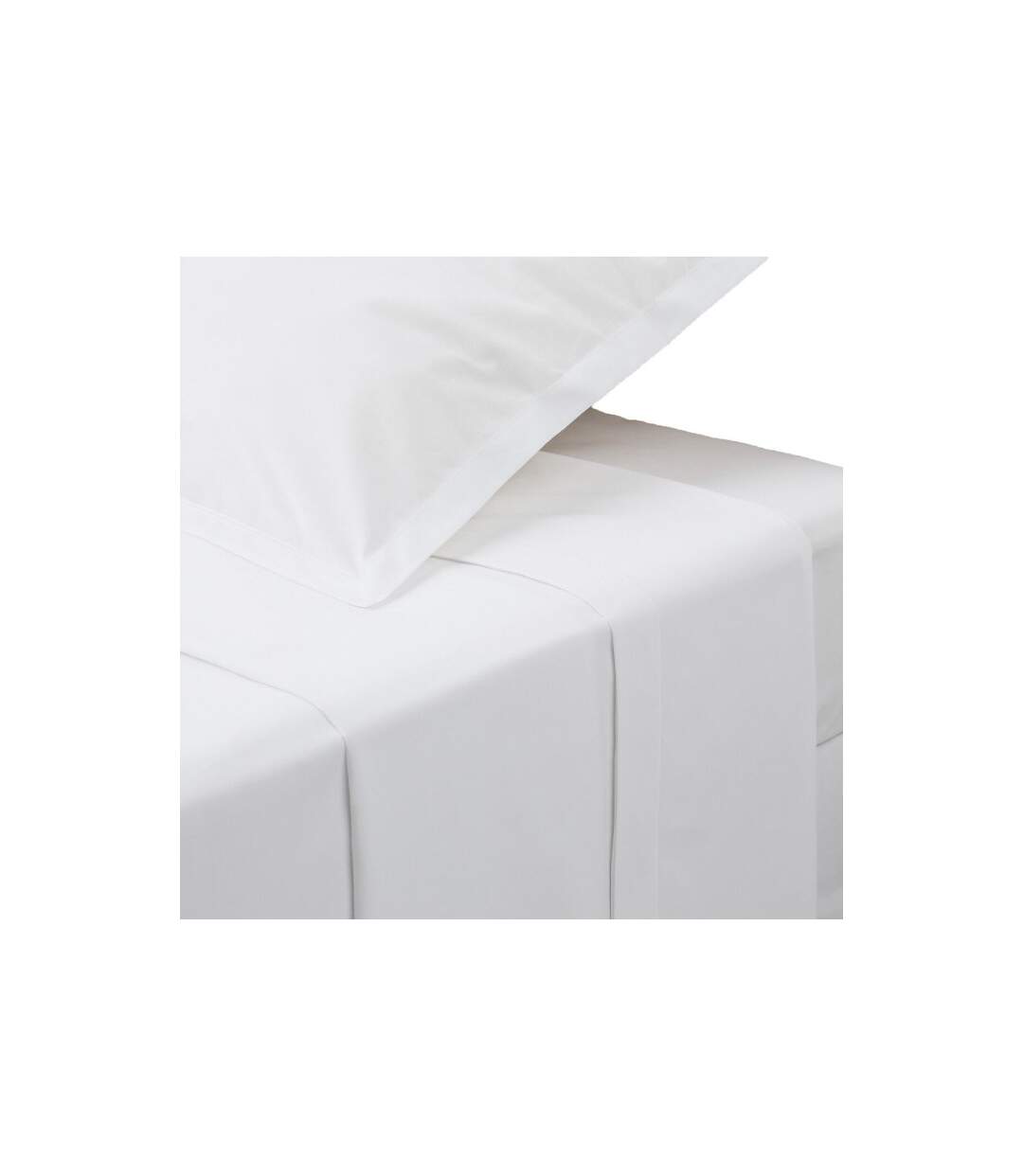 Drap Plat 2 Personnes Percale 240x290cm Blanc-1