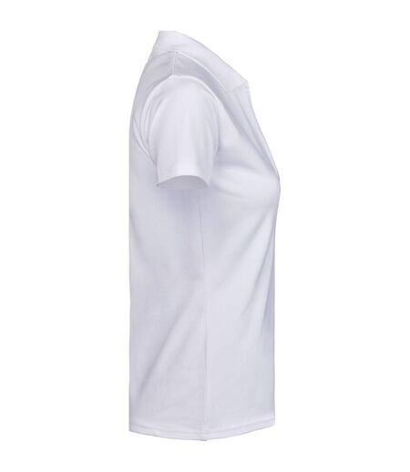 Womens/ladies Luxury Stretch Polo Shirt White Tee Jays