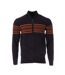 Pull zippé marine/orange homme rms26 60936-1
