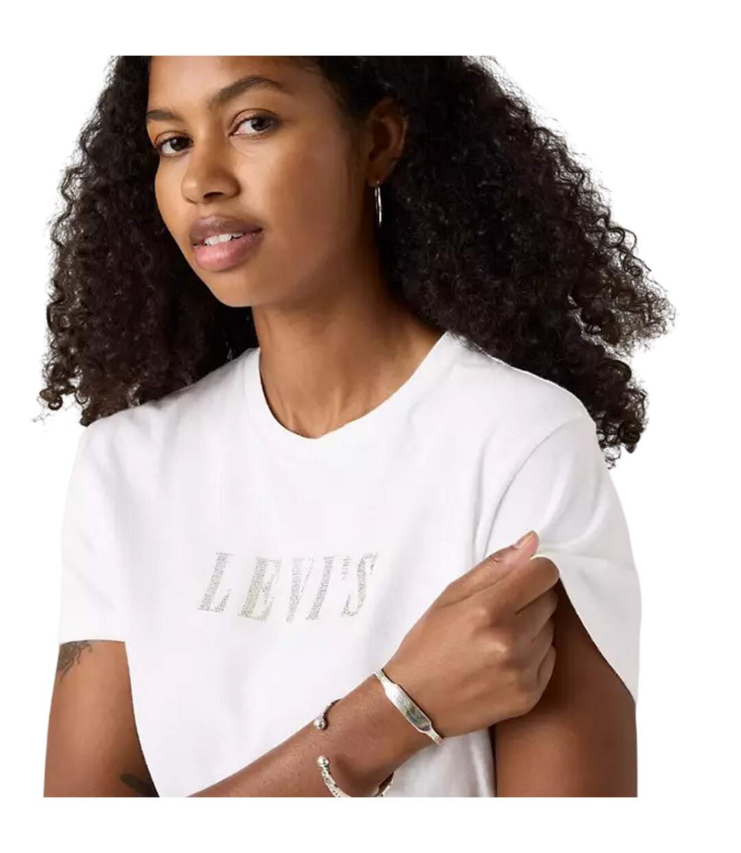 T-shirt Motif/style Strass Femme Blanc Vif Levis-4