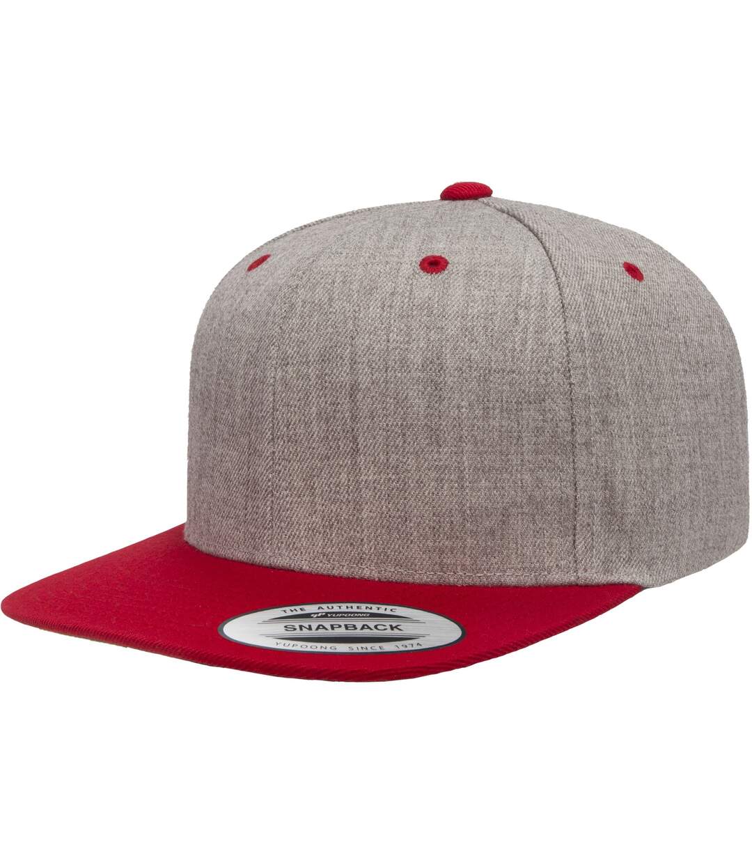 Casquette snapback classique à deux tons adulte gris / grenat Flexfit-1