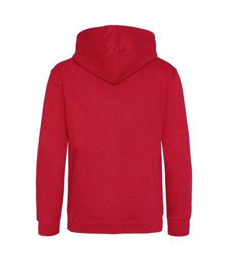 Sweatshirt à capuche et fermeture zippée homme rouge feu/noir Awdis