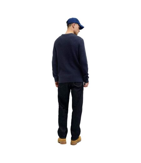 Pull Manches Longues Motif/style Texturé Homme Bleu Foncé Jack And Jones