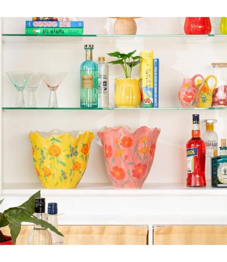 Vase Déco Fleurs en Argile Alegria 32cm Rose
